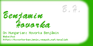 benjamin hovorka business card