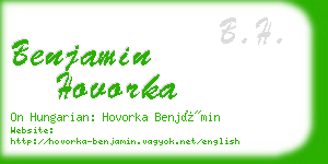 benjamin hovorka business card